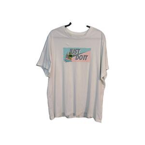 NIKE XXL White Just Do It Surf Turtle T-Shirt Graphic Mens Summer Wave Surfcore